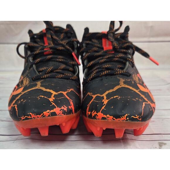 Under Armour 6y Black Orange Phoenix Fire Football Cleats - Picture 3 of 8